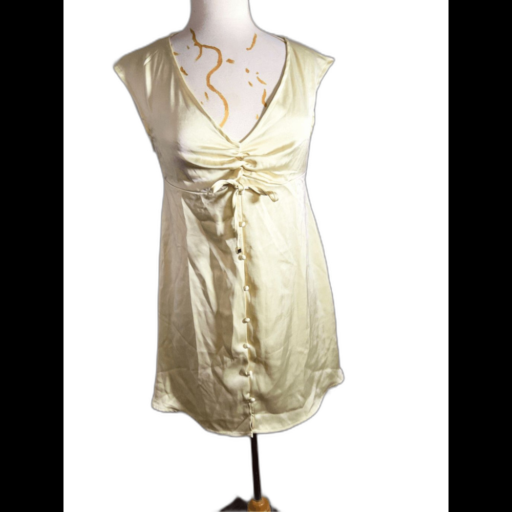 Missguided Dress Size L Cream Satin Dreams Romantic Aesthetic Mini Dress